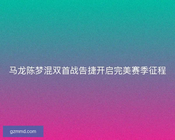 马龙陈梦混双首战告捷开启完美赛季征程