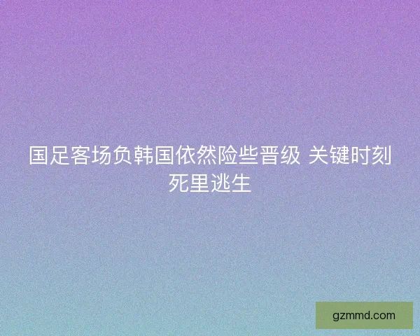 国足客场负韩国依然险些晋级 关键时刻死里逃生